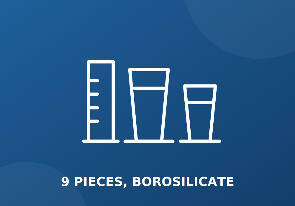 Glass Graduated Cylinder and Beaker Set, 9 Pieces with Droppers · High School · Chemistry